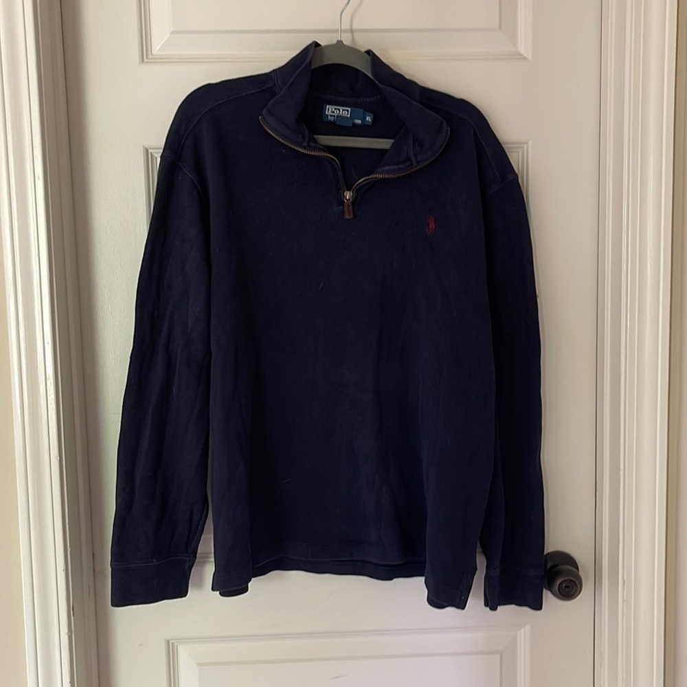 Navy 1/4 Zip Polo By Ralph Lauren Sz XL